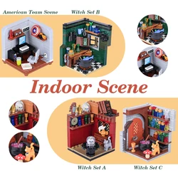 MOC Medieval Castle House Furniture Witch Set Scene Building Blocks Military Weapon View Desk Skeleton Halloween Gift Bricks Toy