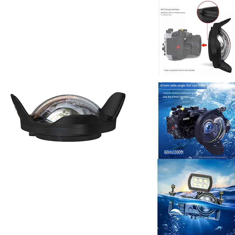 RISE-For SLR Camera 67Mm Portable Waterproof Wide Angle Dome Port Lens Housing Case Underwater Diving Parts