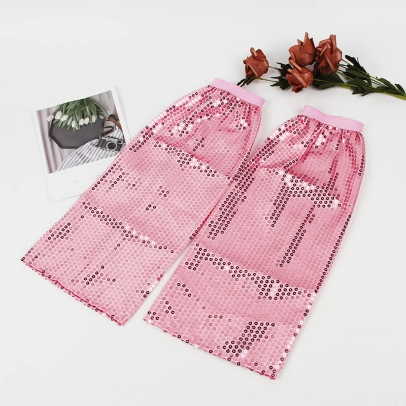 Calentadores de piernas con lentejuelas para mujer y niña, calcetines hasta la rodilla para fiesta de baile, mangas brillantes, cubierta de pierna Harajuku, regalos, 80