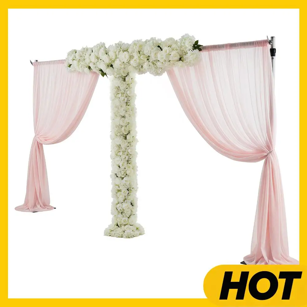 

Drape Stand Kit 118x236inch Double Crossbar with Metal Base Height Adjustable for CeremonyParties Wedding Video Studio