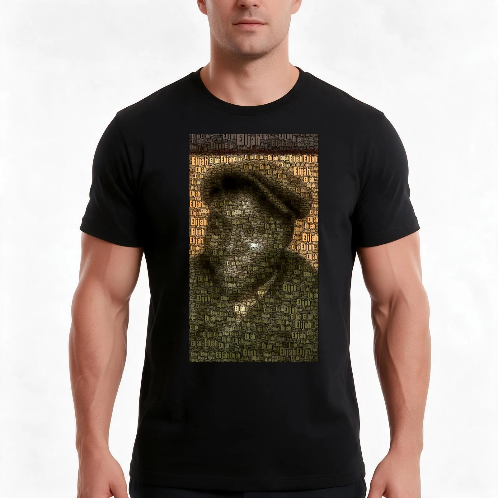 Elijah T-Shirt, Summer Casual Cotton Tee, Oversized Streetwear Tops, Vintage Graphic Print, Loose Fit Short Sleeve, 100% Cotton
