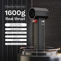 Soplador de aire violento para coche, potente ventilador Turbo de mano con iluminación LED, Motor sin escobillas de 64MM, alta velocidad, 4000mA, 1600G de empuje