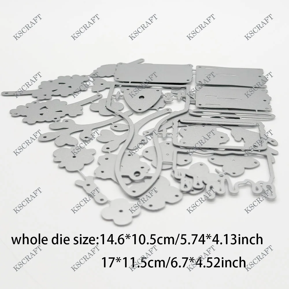 KSCRAFT Flower Paint Brush Cutting Dies Stencils for DIY Scrapbooking Decorative Embossing DIY Paper Cards