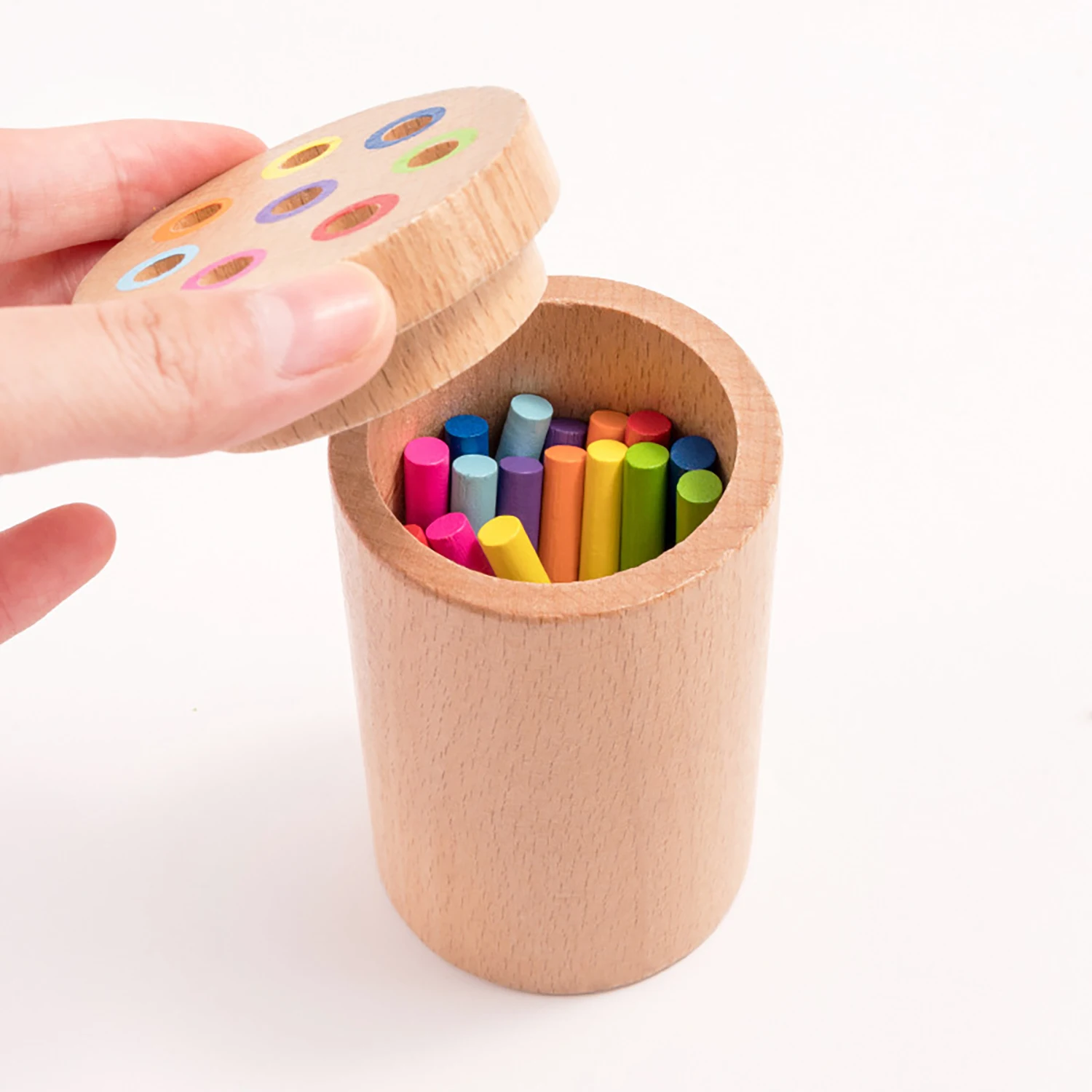 몬테소리 교구 나무 색상 분류, 어린이 조기 교육 퍼즐 장난감, 색상 인식