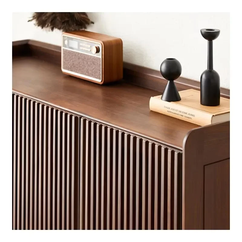 Full solid wood shoe cabinet modern minimalist North American black walnut small home living room