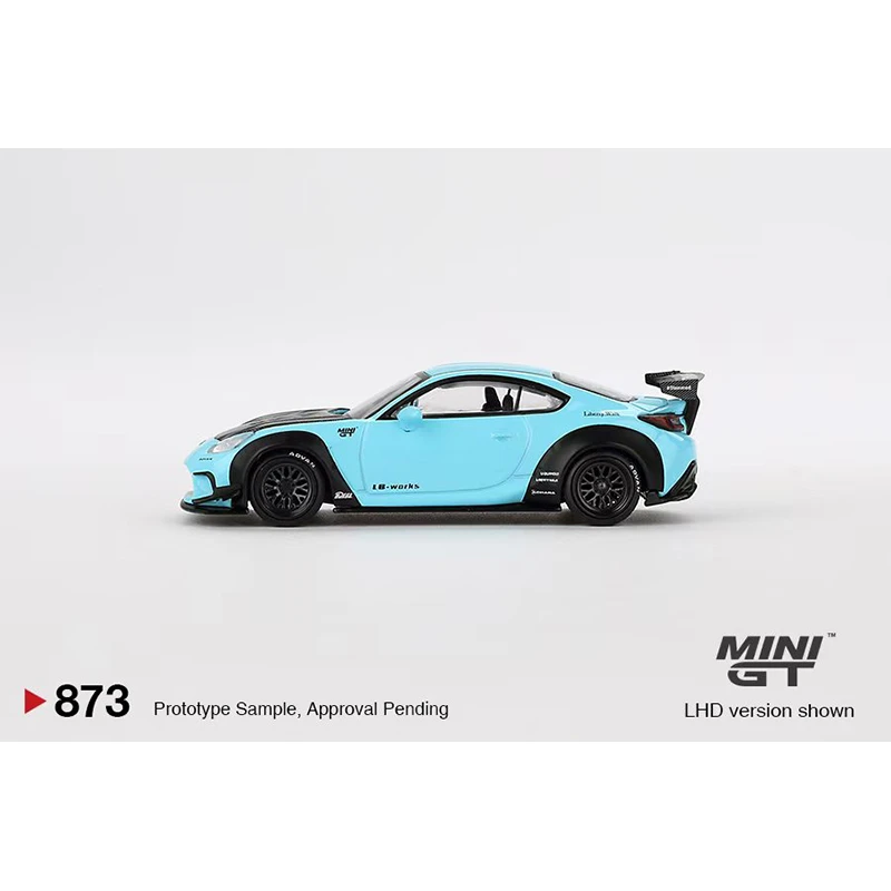 ما قبل البيع MINIGT 873 1:64 LBWK GR86 LB Nation Baby Blue Diecast Diorama Model Collection Toys