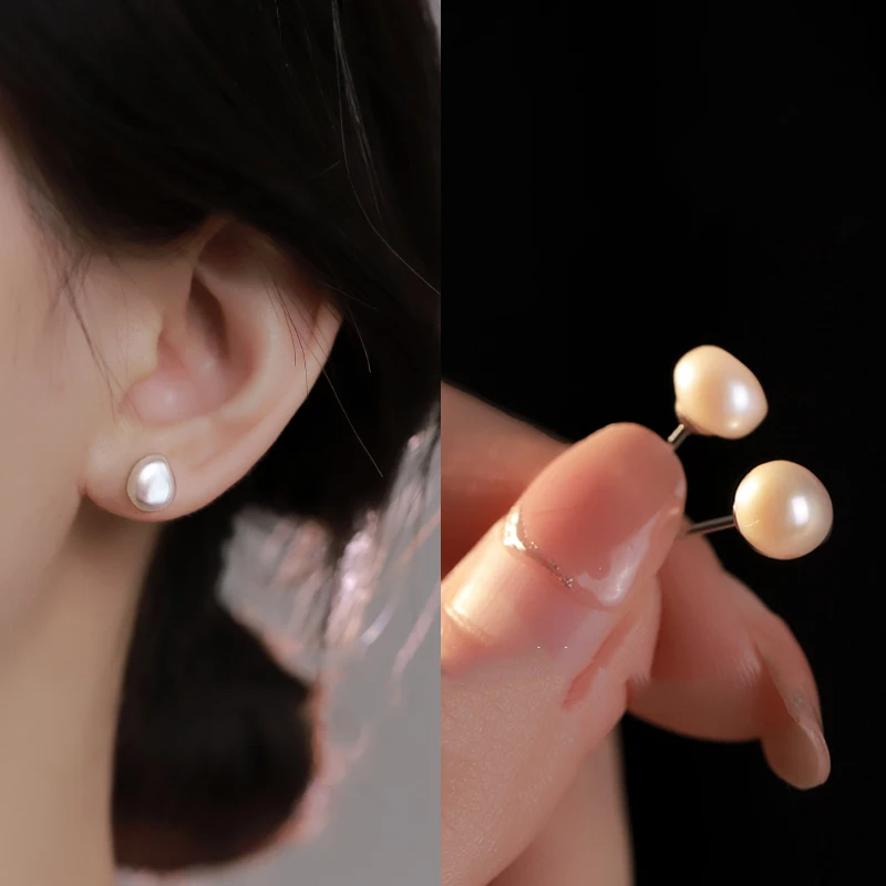 Imitation Pearl Stud Earrings for Women Gold Color Stainless Steel Minimalist 8MM Pearl Wedding Jewelry Mother\'s Day Gift 2024