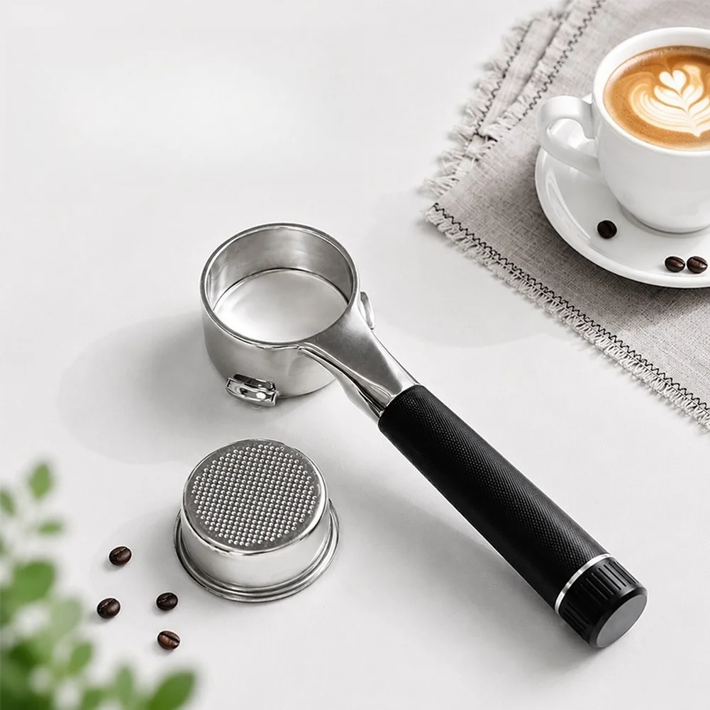 51mm Practical New Stainless Steel Bottomless Brew Holder With Filter Basket Reusable Home Coffee Extraction Brewing Accessory