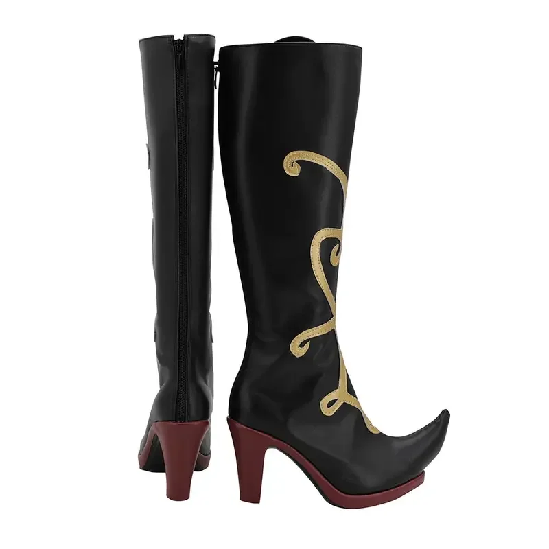 FC6Movie Anna Cosplay Elsa Boots Shoes Footwear Adult Girls Queen Roleplay Shoes Boot High Heel Boots Halloween Party Custo@FC8！