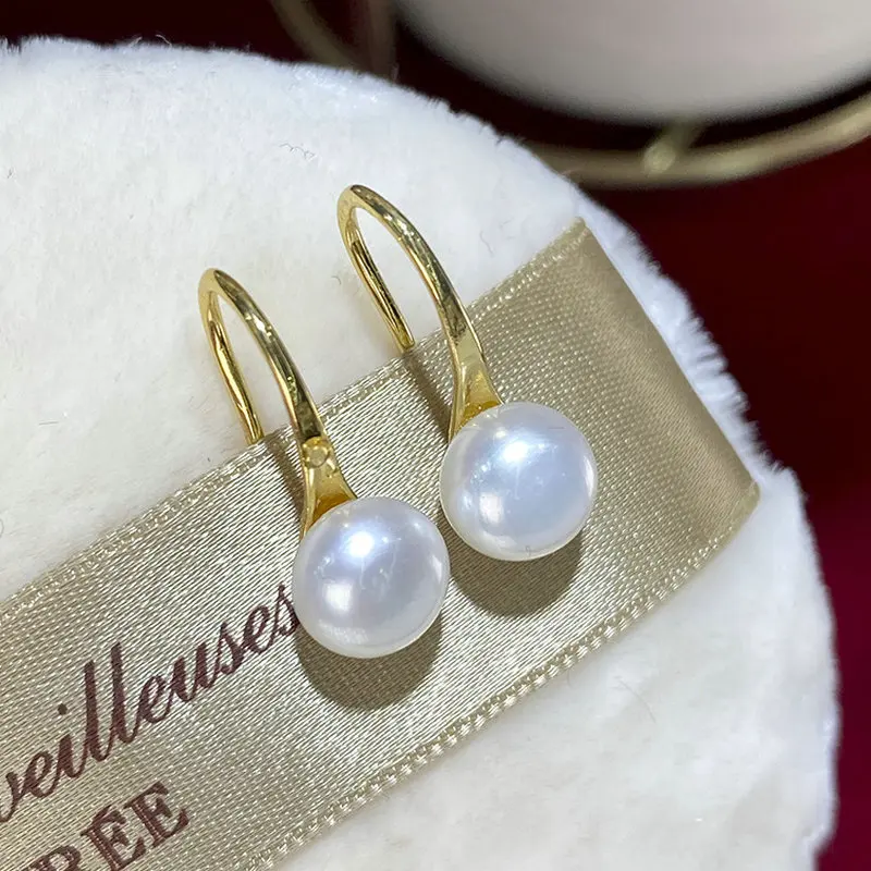 Hotsale New Natural Fresh Water Pearl 7-8mm Classic Drop Earrings For Women