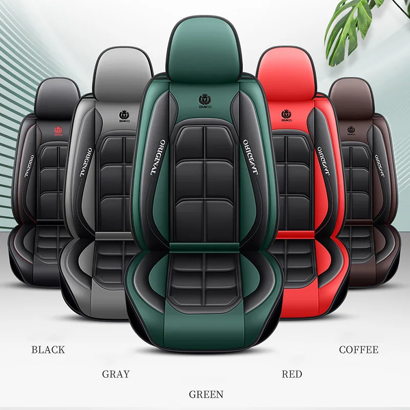 1pc PU Leather Universal Fit Car Seat Cover Protector Mat with Soft Cushion Full Package Seat Cover Auto Interior Accessories