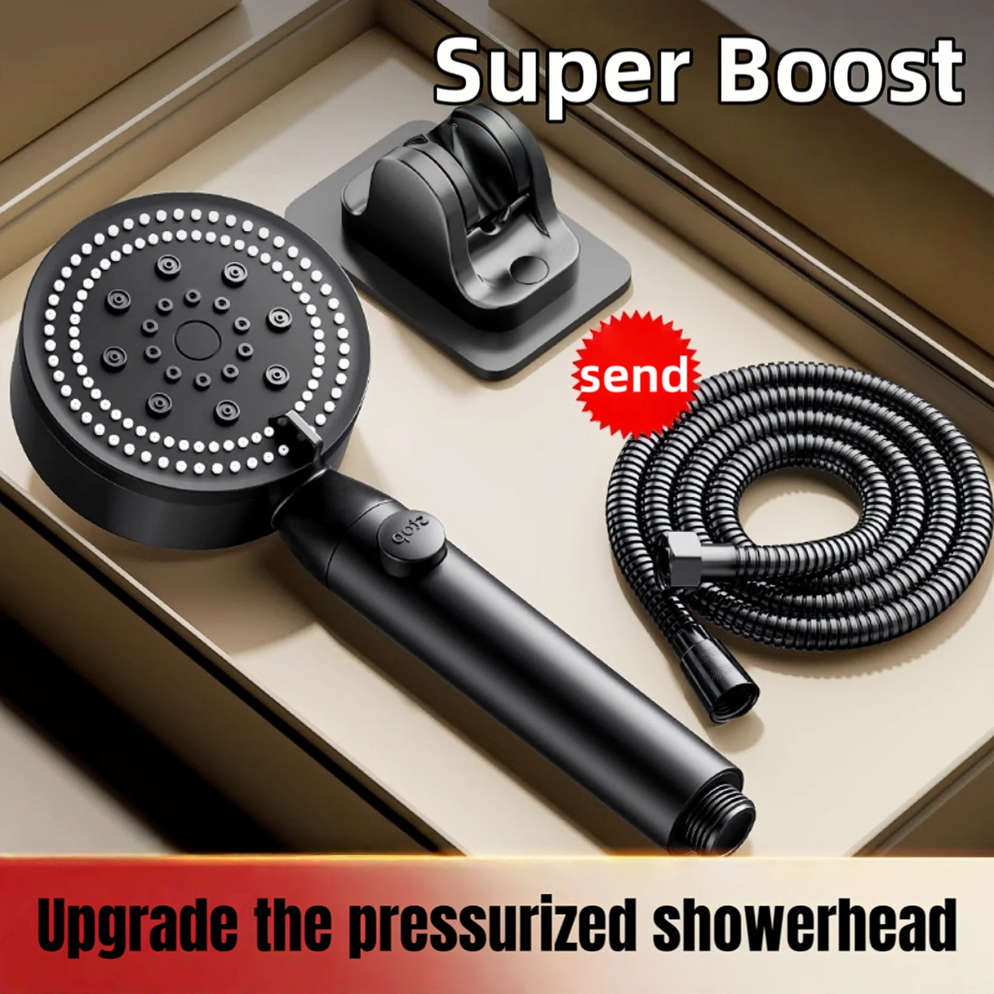

5-mode high-pressure shower head, one key switch water-saving shower head, water massage shower head, bathroom accessories
