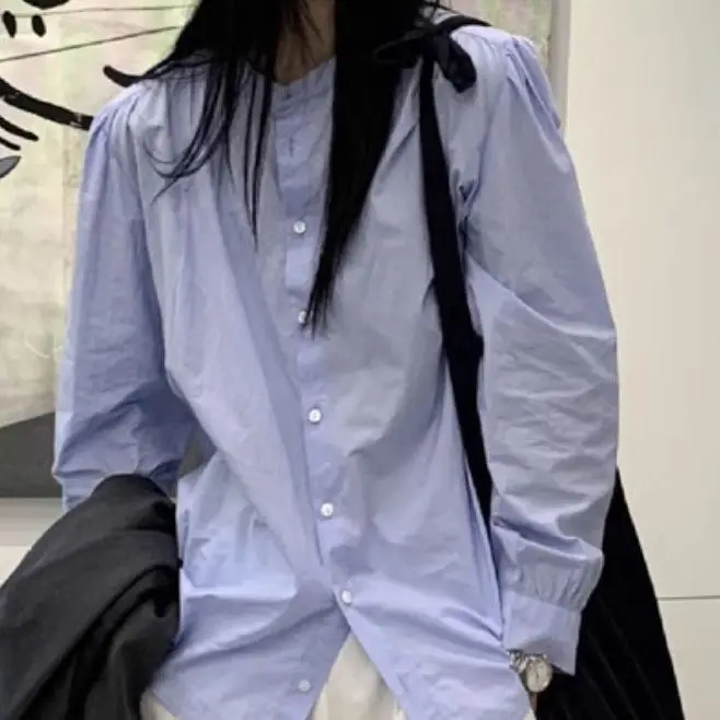 

Korean Style Retro Shirts Women Elegant Solid Casual Popular Temperament Tops Harajuku Spring Fashion Long Sleeve Office Ladies