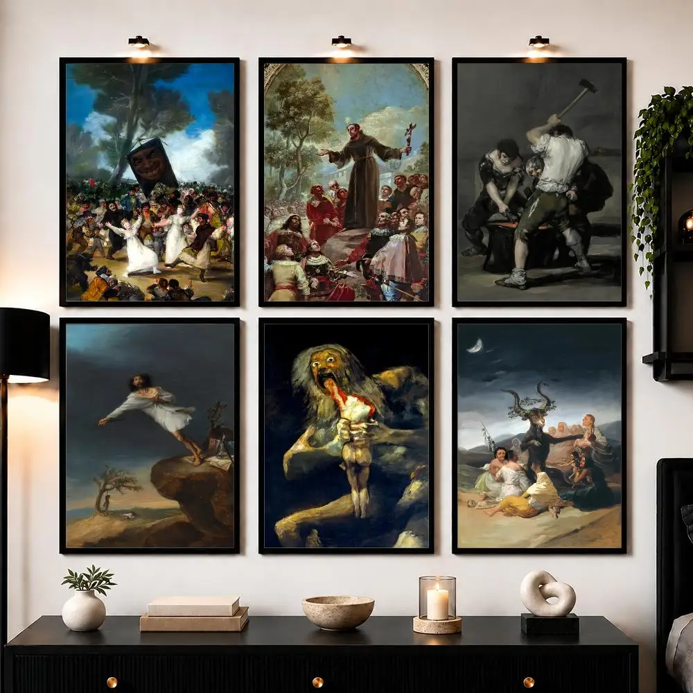 F-Francisco Goya Painting Poster Wall Art Sticker For Living Room Bedroom Bar Home Decor Mural Painting Decoration