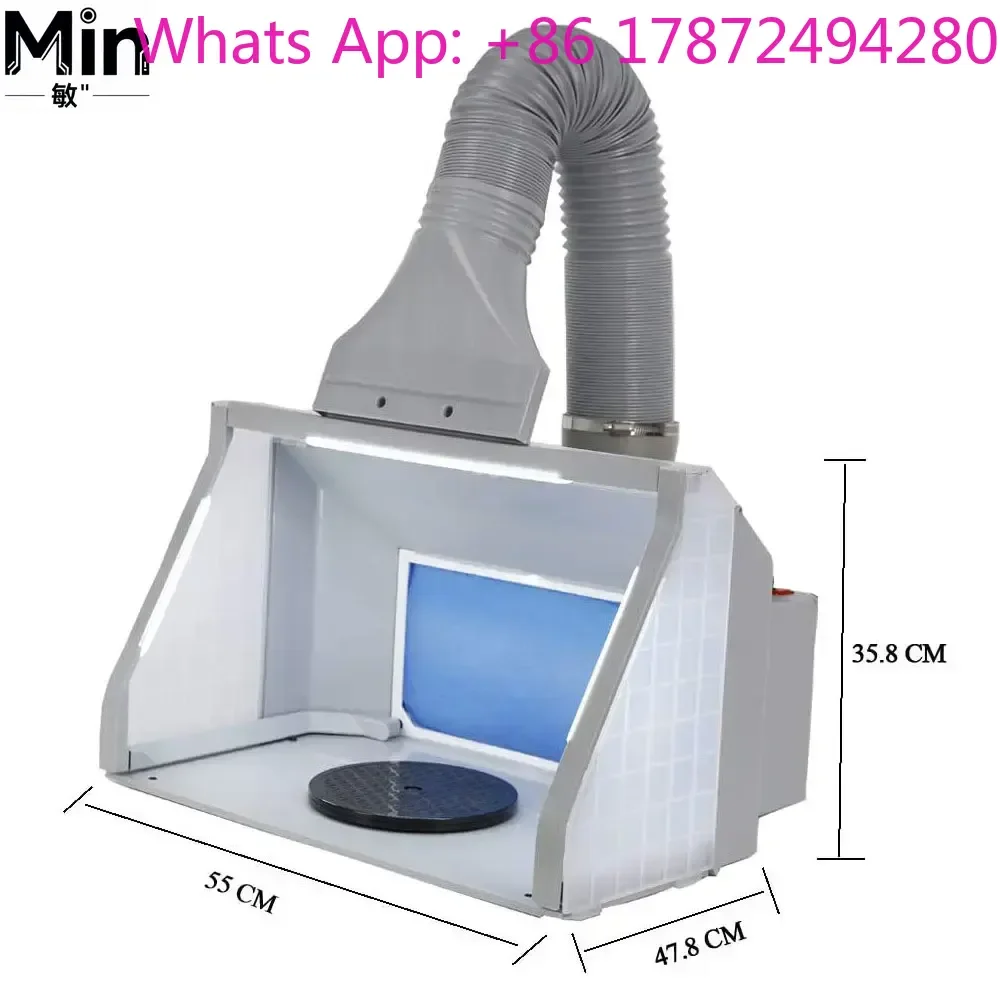 HS-E550BLK Paint Booth Exhaust Fan with Filter Spray Paint Fume Extractor 220V Fresh Air Circulation