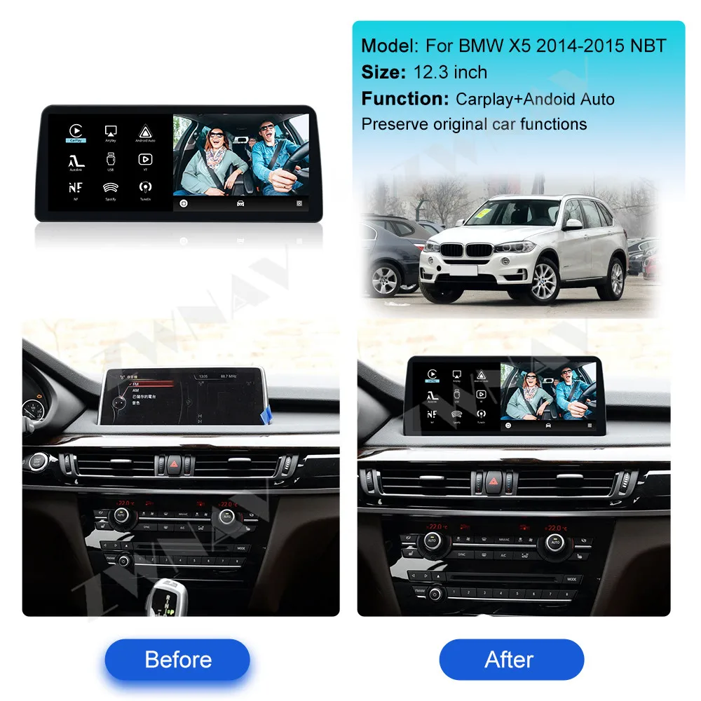 Plug & Play For BMW X5 2014-2015 NBT 12.3