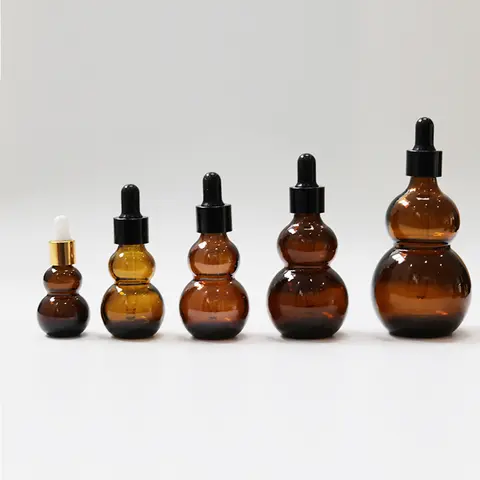 Amber Glass Dropper Bottle Essential Oil Perfume Pipette Bottles Refillable Empty Container for Wholesale