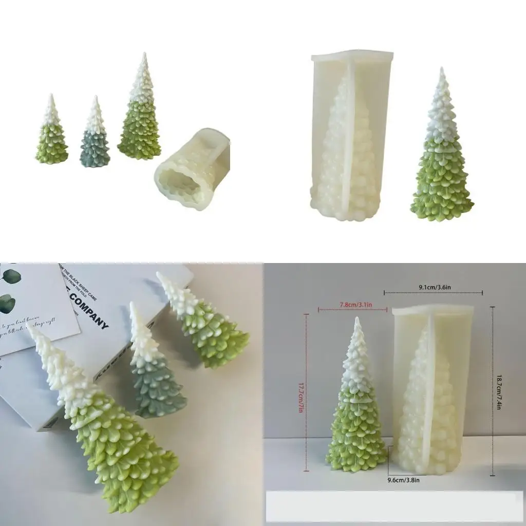 

A52E Christmas Silicone Mold DIY Tree Shaped Scented Aromath Mould Gypsum Soap Resin Mould Home Decor