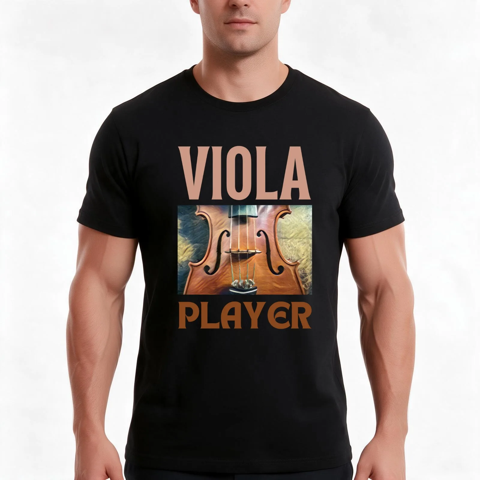 Viola Player T-Shirt, Summer Casual Cotton Tee, Oversized Streetwear Tops, Vintage Graphic Print, Loose Fit Short Sleeve