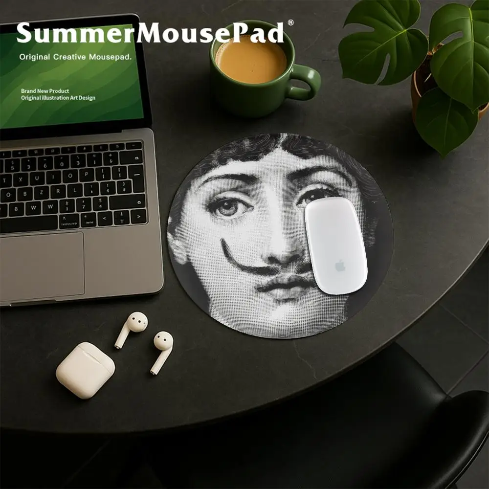 

Face Art Fornasettie Mouse Pad game e-sports universal desktop laptop simple office rubber small non-slip pad