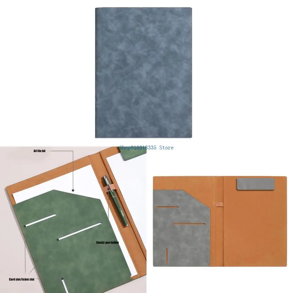 

Conference Folder Clipboard Folder Leather Writing Case with Closure