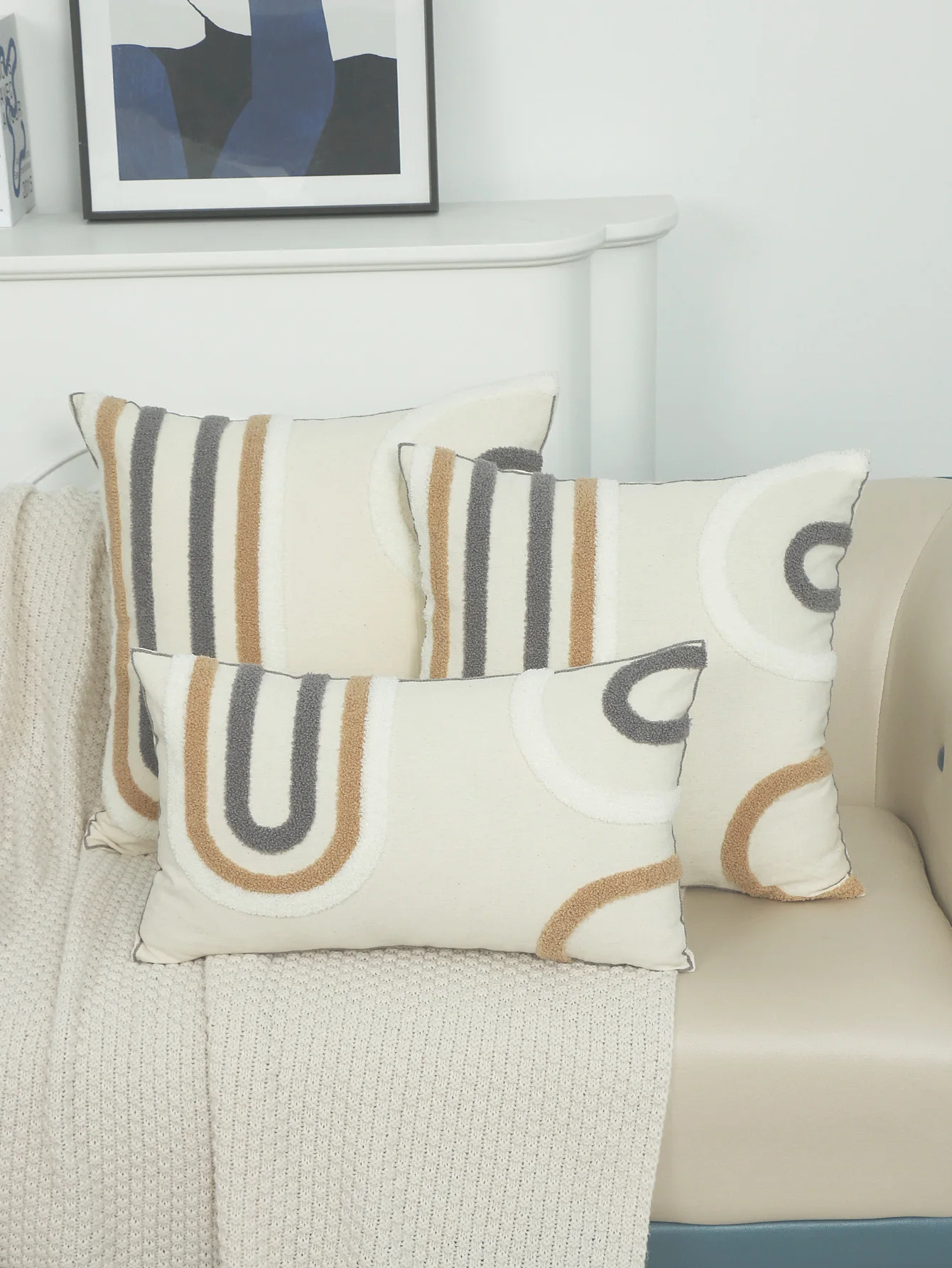 

1pc, Embroidered Canvas Runway Circle Towel Pillow Cover, Soft and Stylish Decor for Your Home