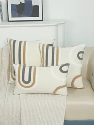 1pc, Embroidered Canvas Runway Circle Towel Pillow Cover, Soft and Stylish Decor for Your Home