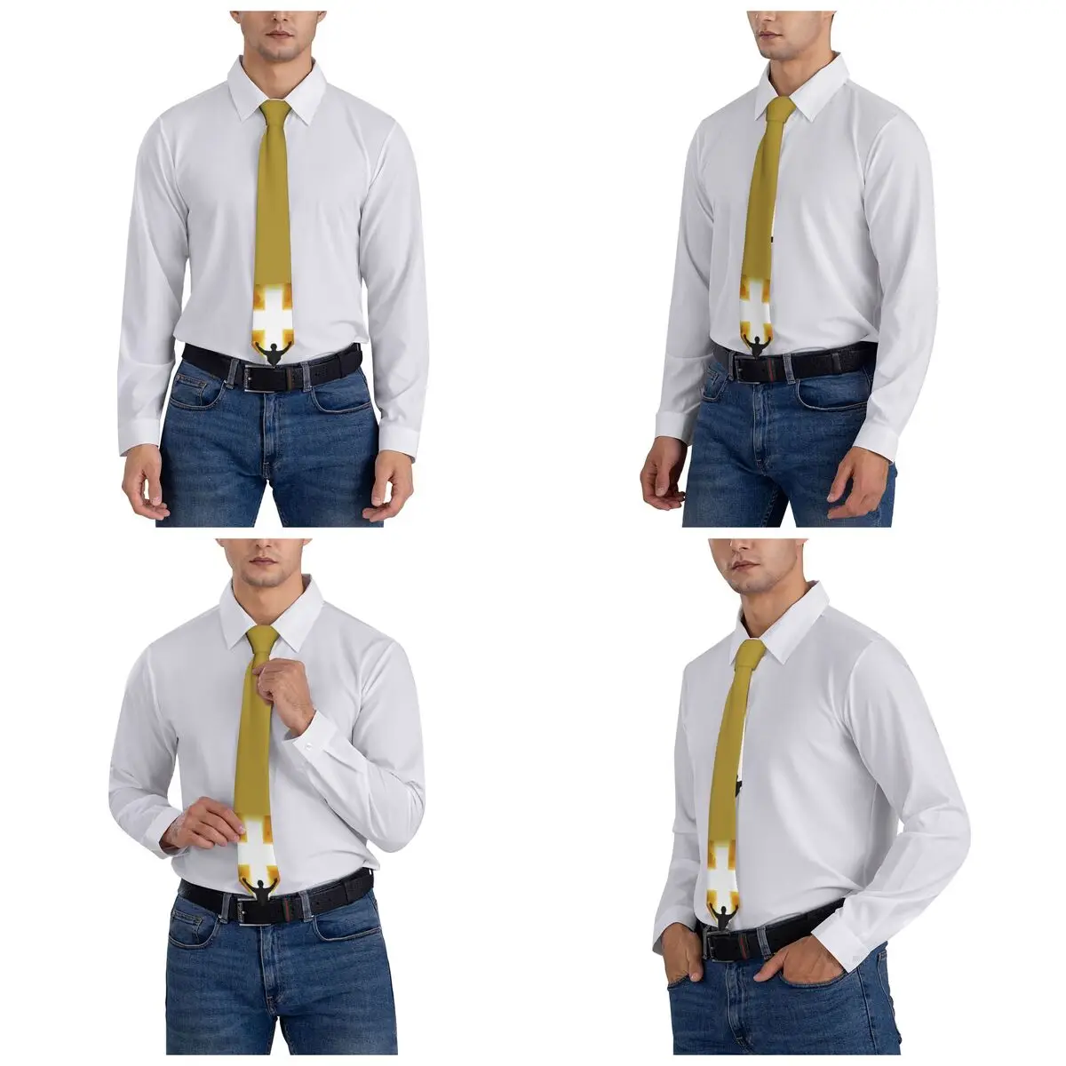 Corbata de poliéster de Dios cristiano para hombres y mujeres, corbata de cuello cruzado de Jesús, accesorios de Trajes clásicos de seda, negocios,