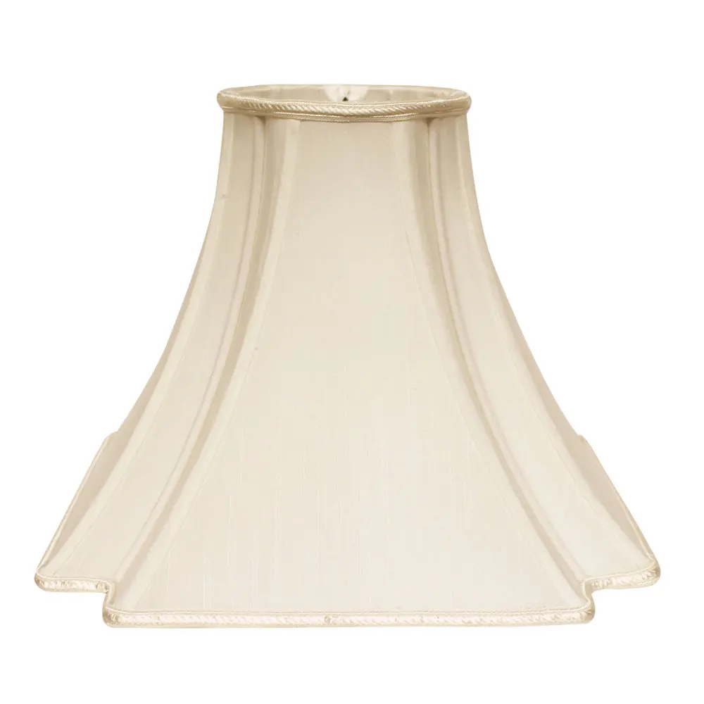 

Square Lampshade White Silk Fabric Softback Lamp Shades with V-corner Design Washer Fitter for Living Room Bedroom Lighting