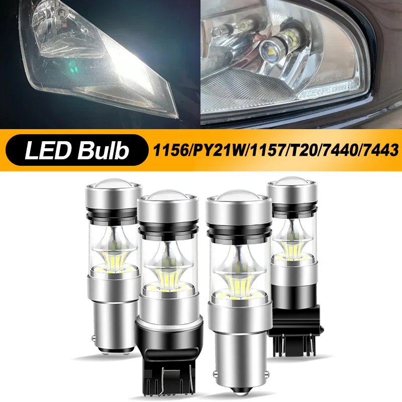 

2PCS 1156 BA15S P21W 1157 P21/5W P21/4W BAY15D BAU15S PY21W T20 7443 3157 LED Car Bulb Brake Reverse DRL Turn Signal Light 12V
