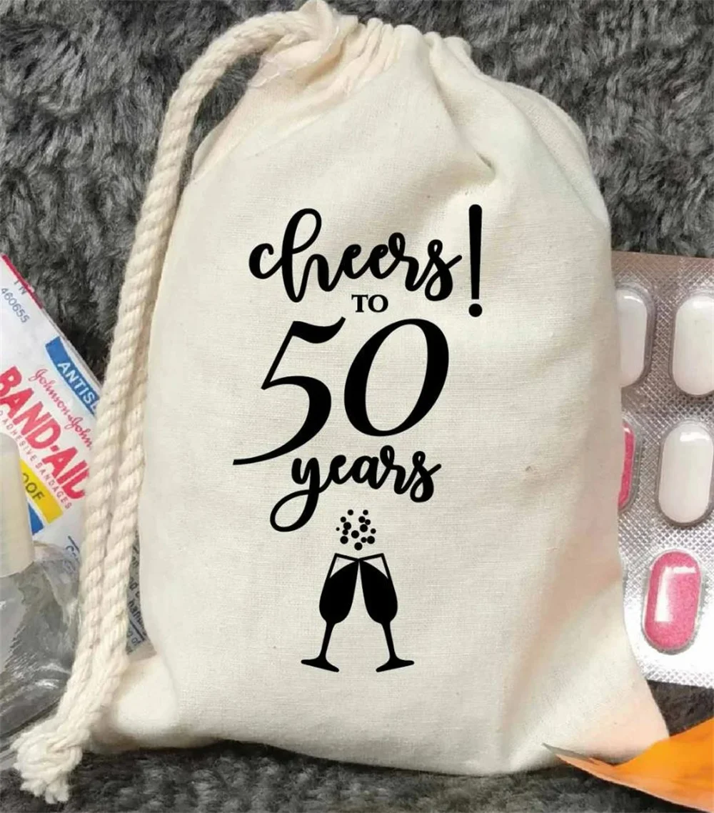 20pcs Birthday Favor Bags-Cheers to 50 Years- Anniversary Favor Bags-Welcome Bag-Hangover kit-Survival Kit-Personalized Birthday