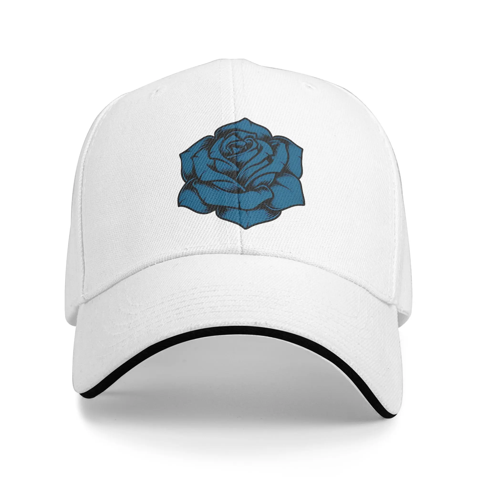 Ado Blue Rose Casual Baseball Cap Outdoor Sports Trucker Hat