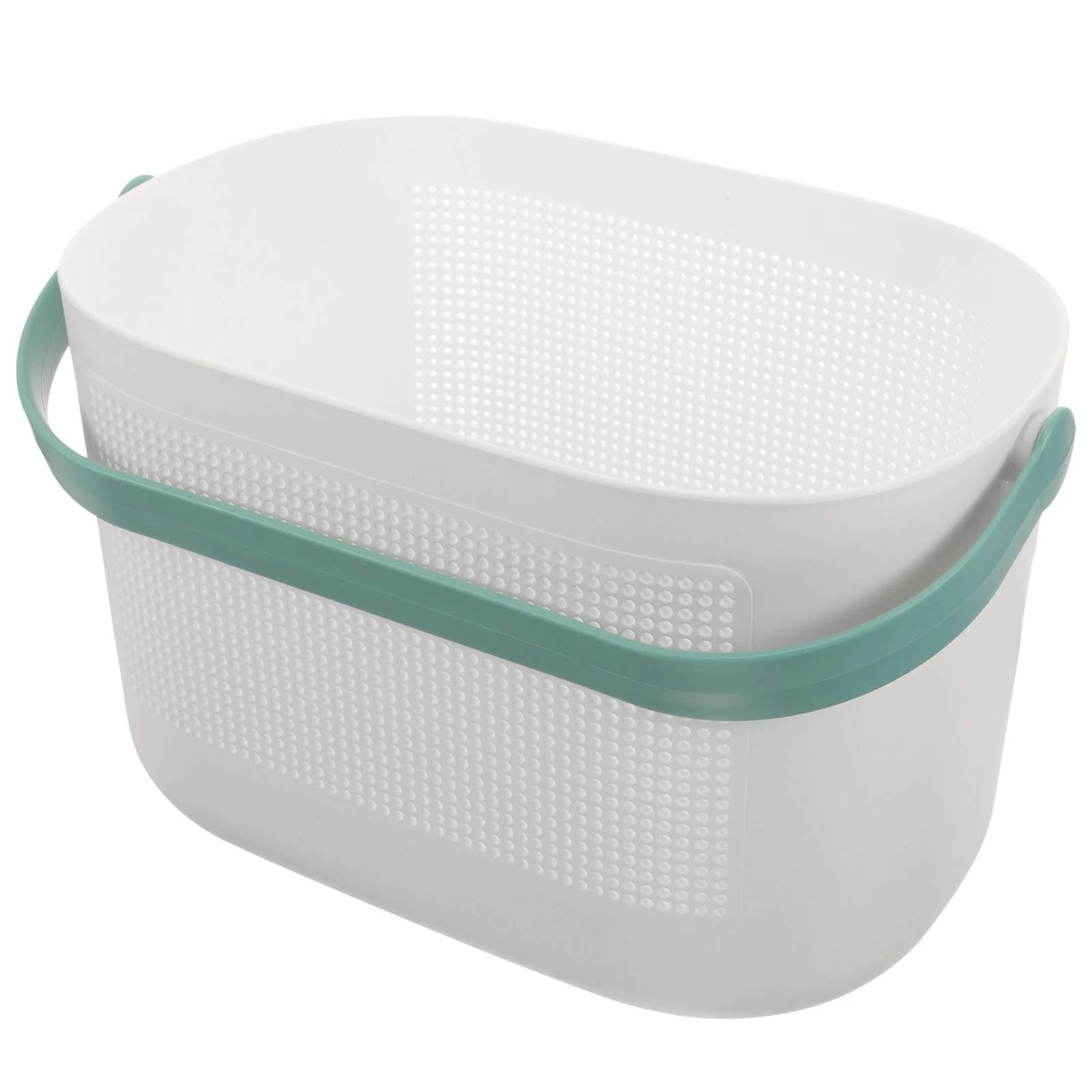 

Portable Handheld Basket for Bathroom Storage Hollowed Out Design PP Material Small Towel Holder Shower Tidy Container Plastic