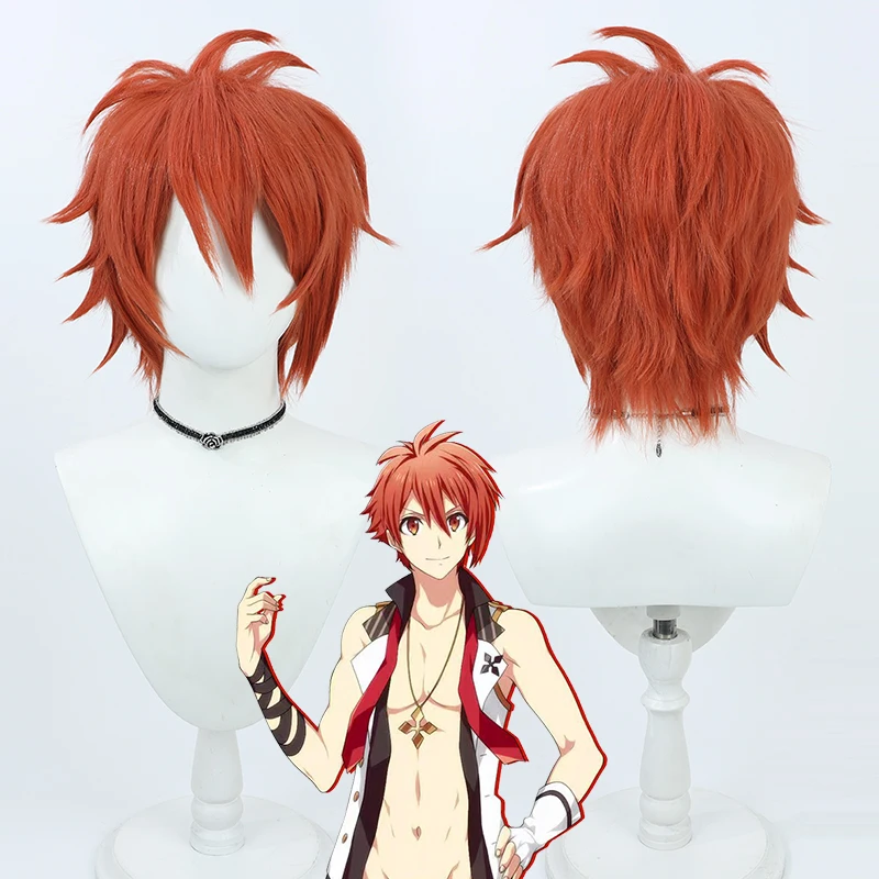 IDOLiSH7 Nanase Riku Cosplay Wig Short Red Heat Resistant Synthetic Hair Halloween Party Carnival Role Play + Free Wig Cap