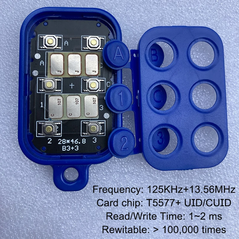 Keyfob 6 in 1 125khz T5577 EM ID IC 13.56Mhz 1k S50 UID Card Key