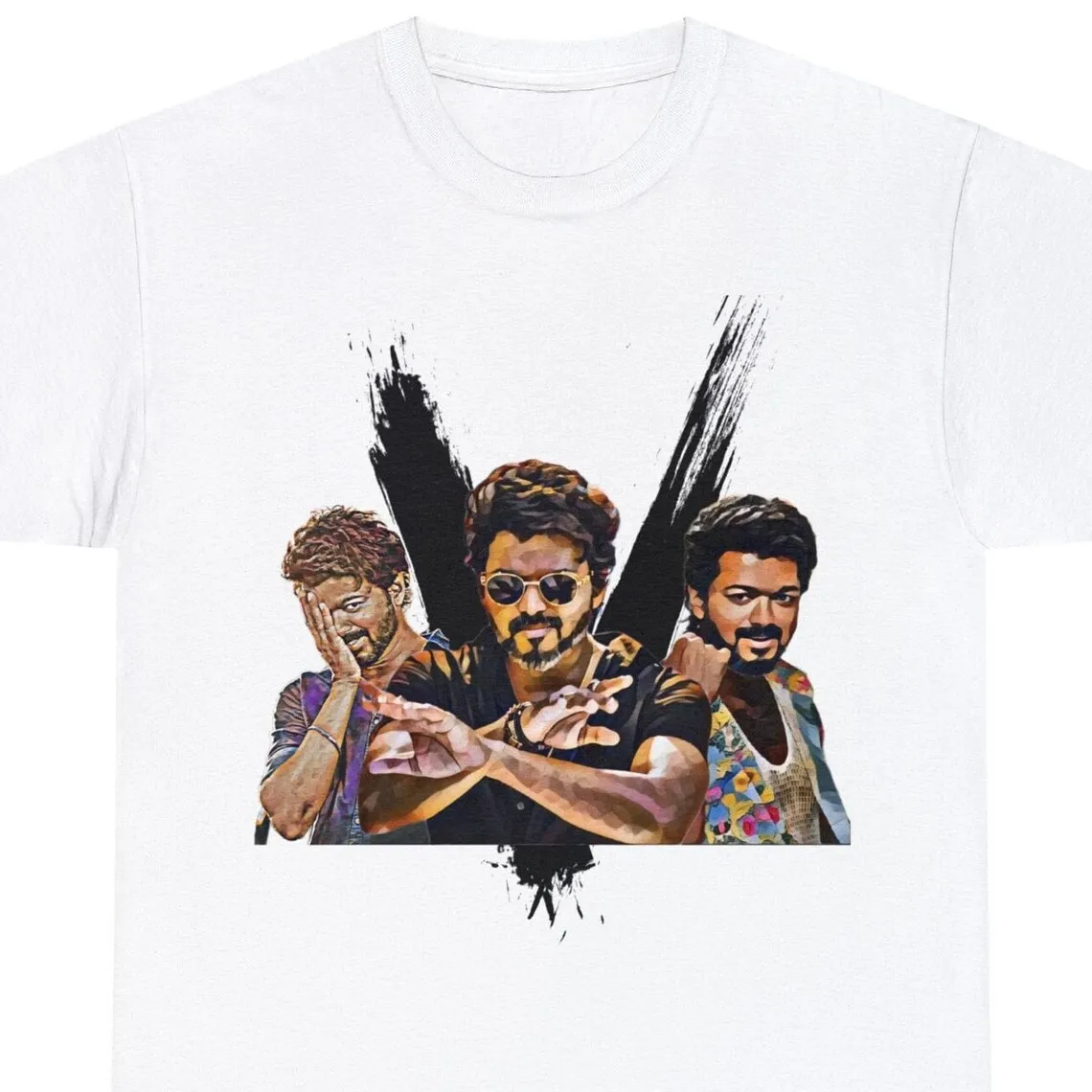 Vijay Thalapathy - Black or White - Unisex Heavy Cotton Tee - Kollywood  Tollywood - South Indian Art