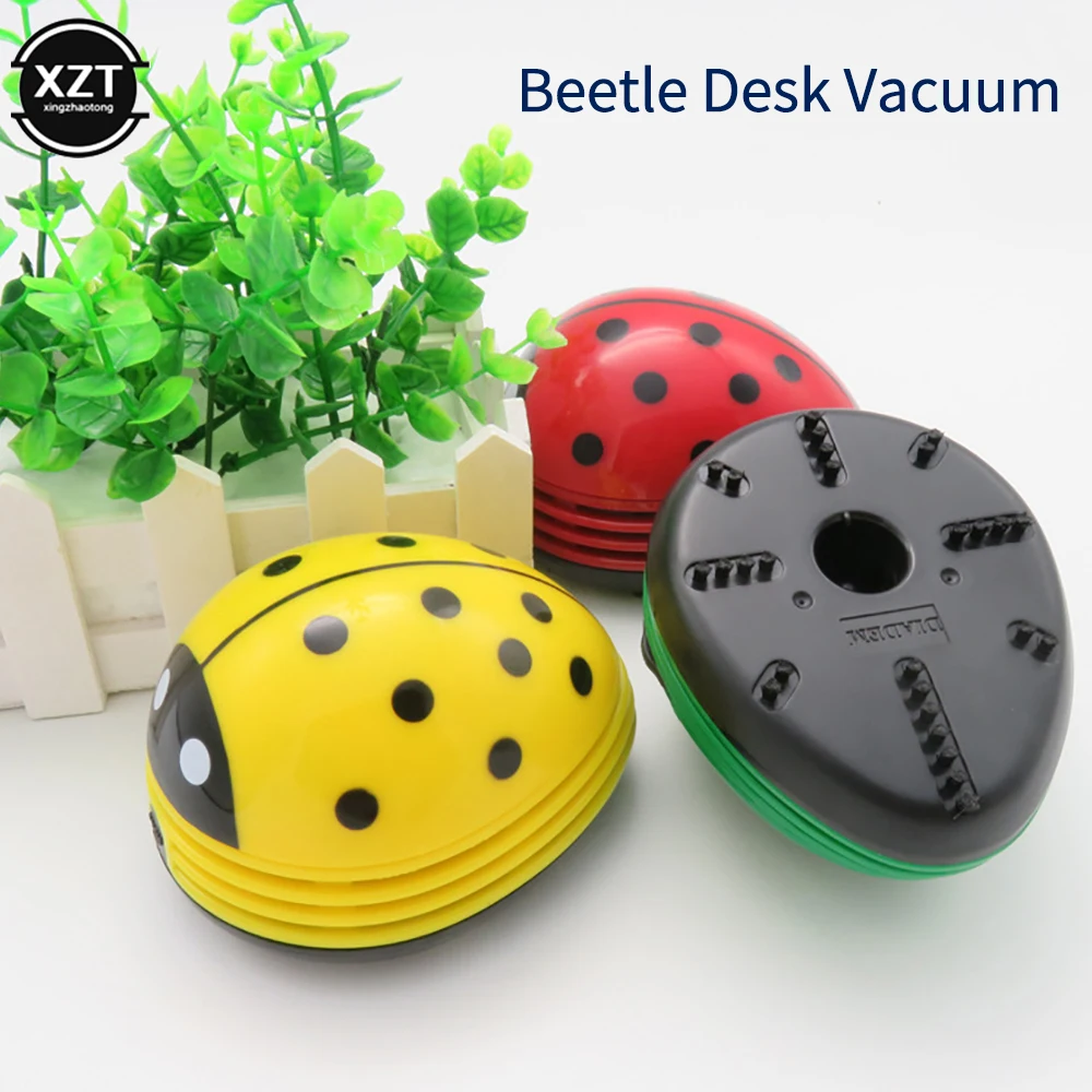 Newest Mini Table Vacuum Cleaner Ladybug Dust Cleaner Portable Desktop Coffee Dust Collector For Home Office Desktop Cleaning