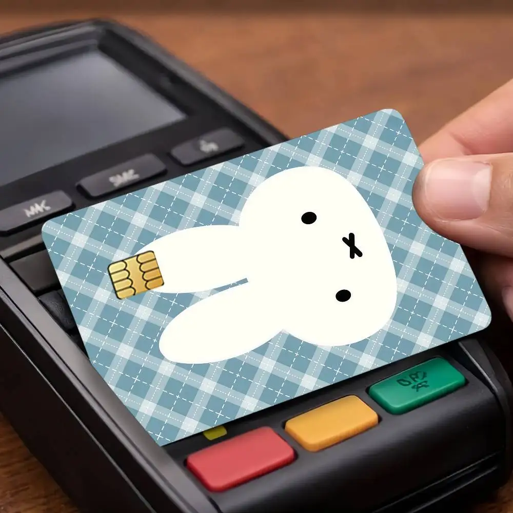 M-Miffy Minimalist Cute Credit Card Public Transportation Cards Protective Sticker Waterproof Card Face Decoration 4PCS
