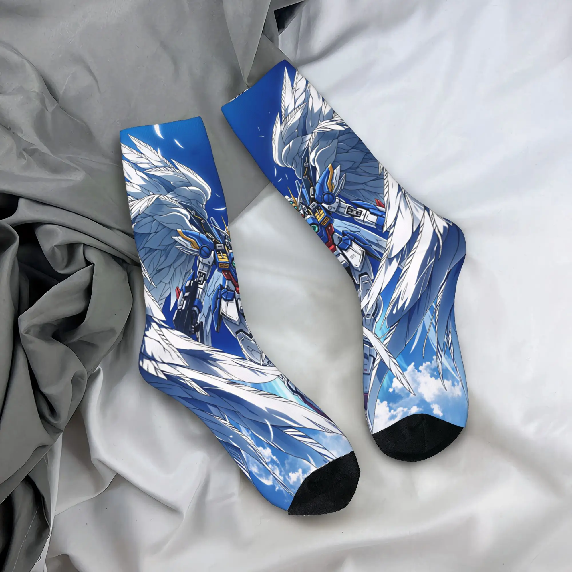 Mobile Suit Gundam Socks  Elegant Stockings Autumn Non-Slip Unisex Men Socks Soft Printed Skateboard Socks