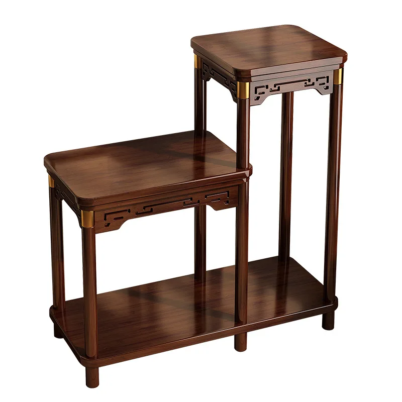 

New Chinese style flower table holder, living room solid wood floor to ceiling flower basin holder