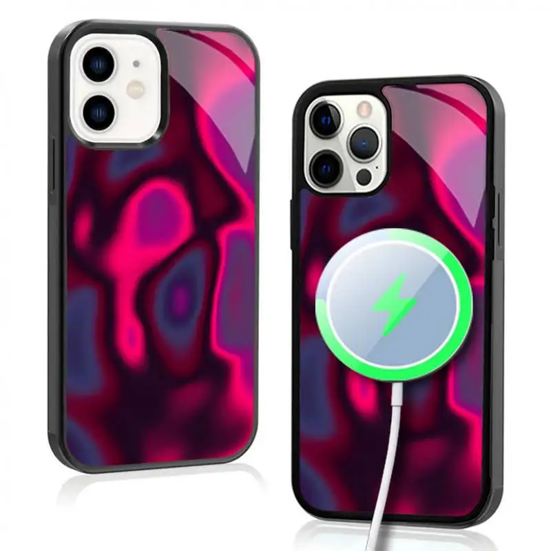 Swirl Marble Phone Case For IPhone 11 12 13 14 15 Plus Pro Max Mirror Acrylic Cover For Magsafe Wireless Charging