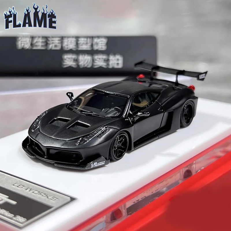 New In Stock Flame 1:64 458 Gt Lb Wide-Body Static Collection Limited Edition Resin Miniature Car Model Custom Toy Gift Ornament
