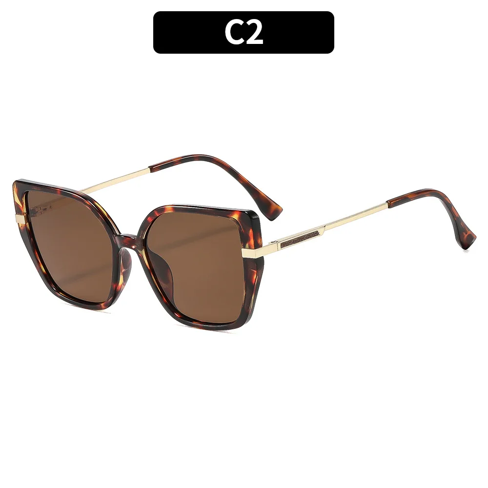 Color block color contrast cat's eye flat lens 2026 new anti-blue light glasses frame trend sunglasses high sense view 6