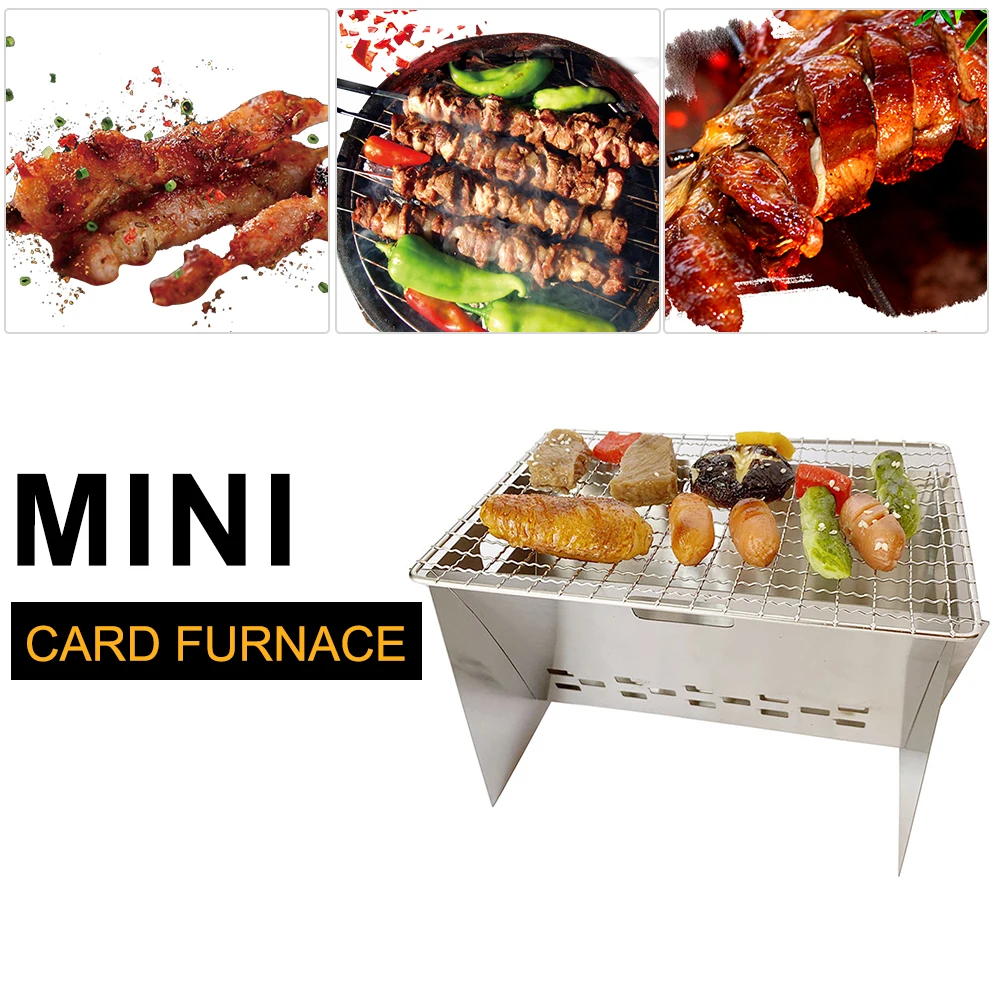 

Мини-портативный гриль-печь из нержавеющей стали для кемпинга и пикника