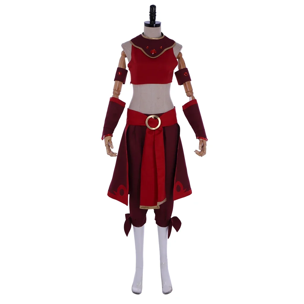 

Avatar The Last Airbend Cosplay Kyoshi Warriors Suki Costume Women's Red Top Pants Halloween Carnival Role Play Outfits