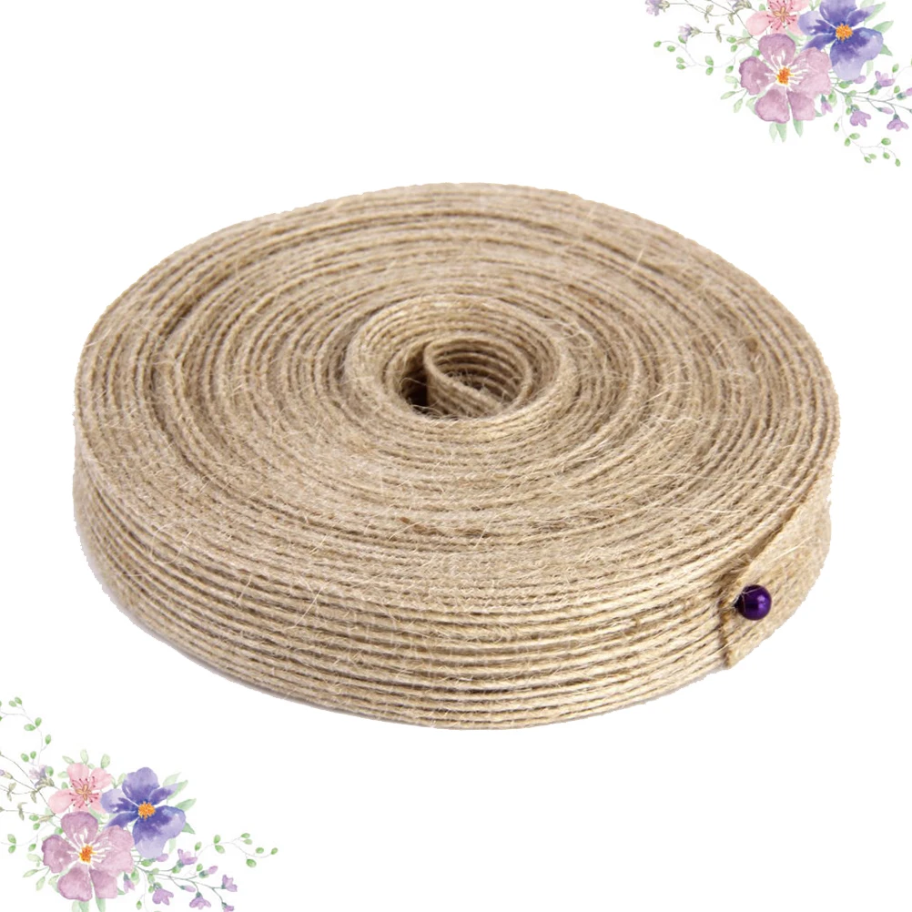 1 Roll 20M 1.5Cm Jute Burlap Ribbon Natural Rope For Diy Crafts Wedding Home Decoration Weaving Webbing Embellishment