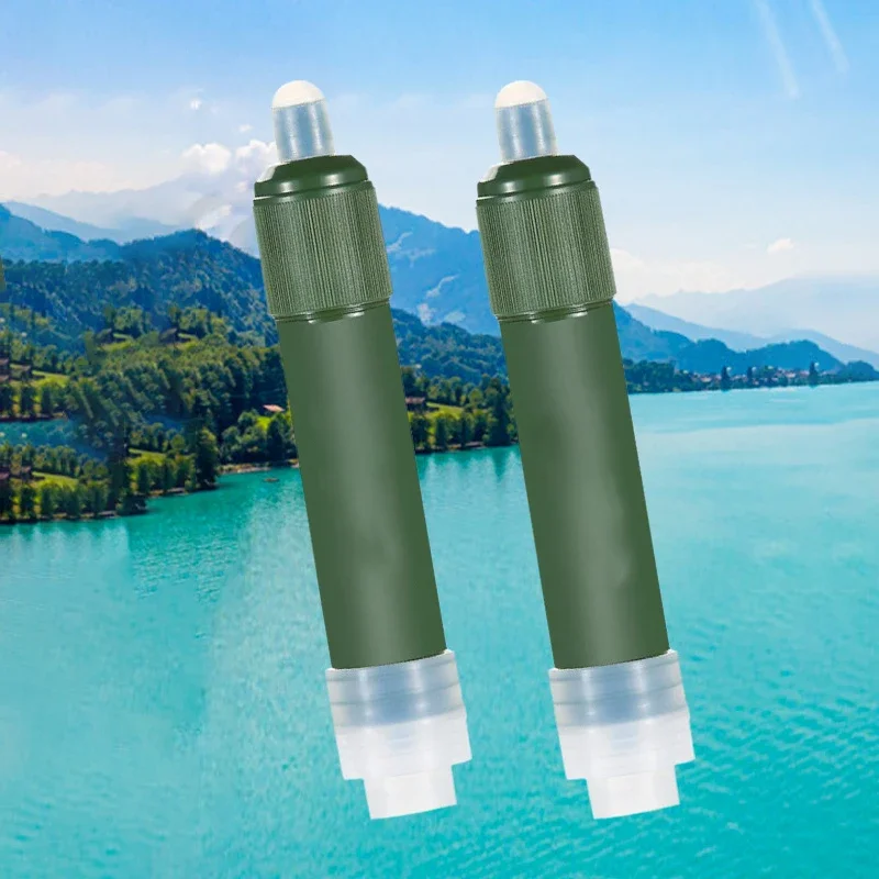 1pc Outdoor Mini Camping Purification Water Filter Straw TUP Carbon Fiber Water Bag for Survival Or Emergency Supplies