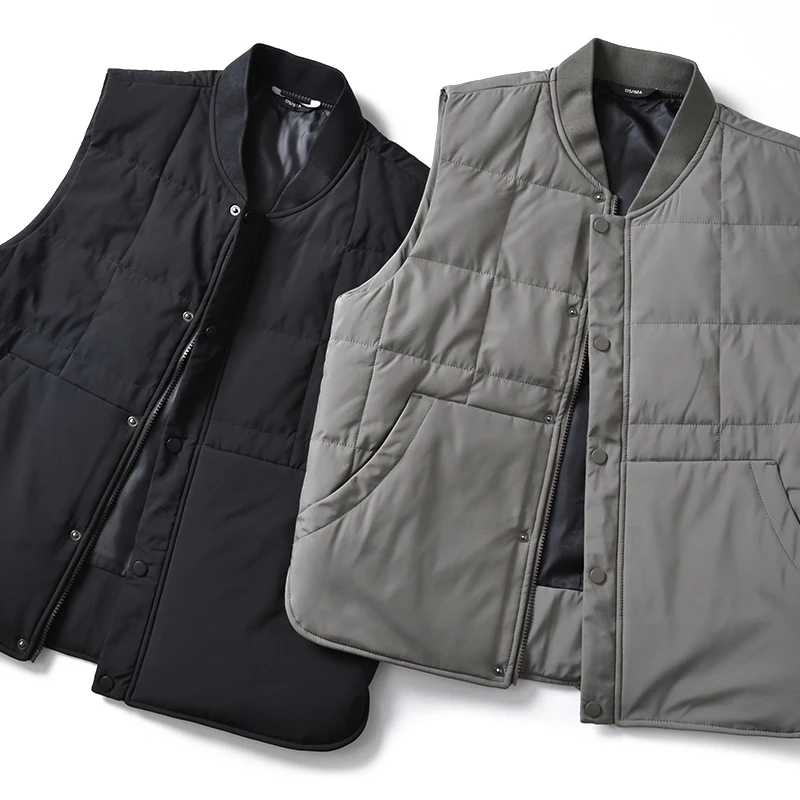

Men's Casual Du down Vest Autumn Winter Waterproof Warm Color Baseball Collar Lightweight Jaet Outerwear