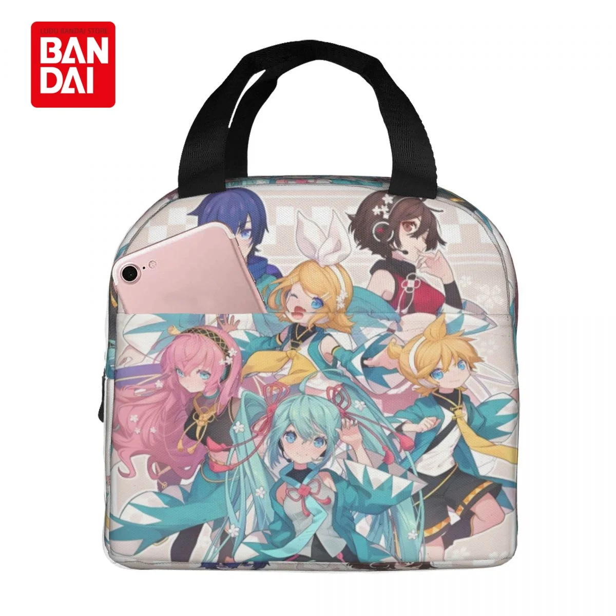 Bandai Hatsune Miku Weak Voice Lunch Bag for School Kids Office Sac Lunch Portable Thermal Cooler Lunch Box Handbag Gift