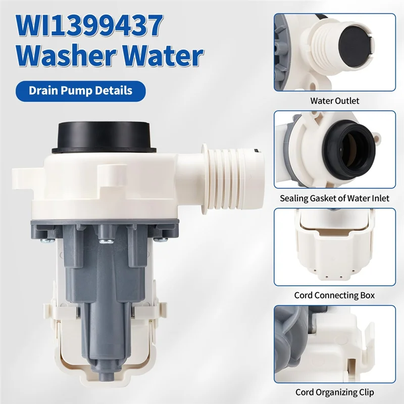

AUAU-W11399437 W11259498 Сливный насос шайбы OEM Запчасти 120 В 60 Гц 1,2 А для Whirlpool Maytag Kenmore